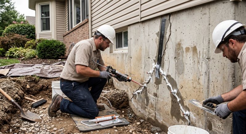 Cracked Foundation Repair in Barberton, OH