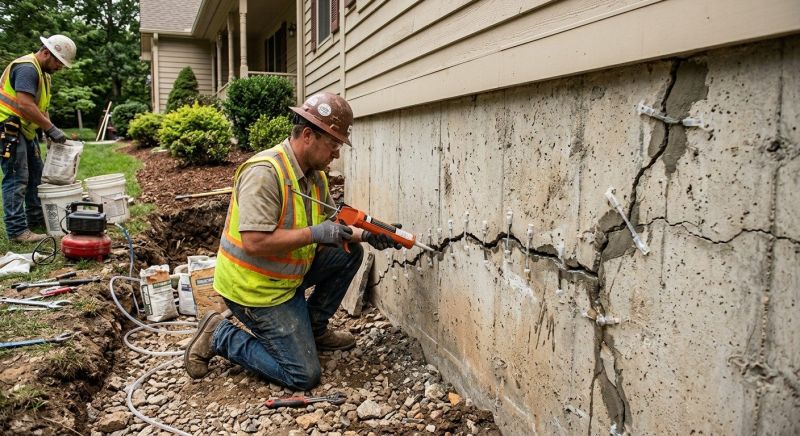 Cracked Foundation Repair in Lagrange, OH