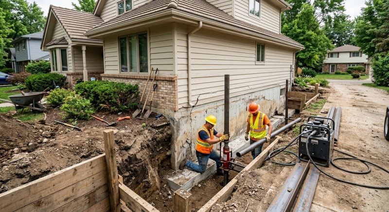 House Foundation Repair in Olmsted Falls, OH