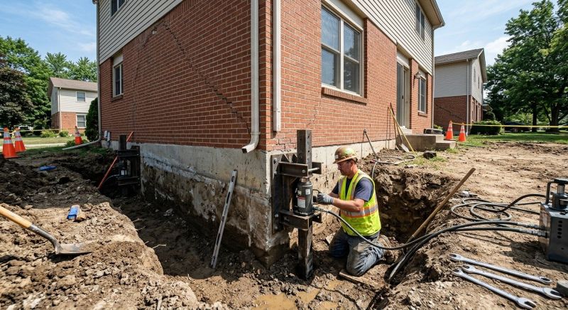 Sinking Foundation Repair in Columbia Station, OH