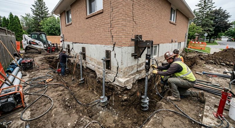 Sinking Foundation Repair in Summit County, OH
